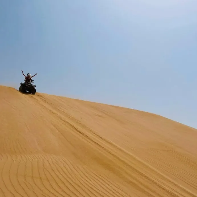 Cresting the last ridge of the dune belt